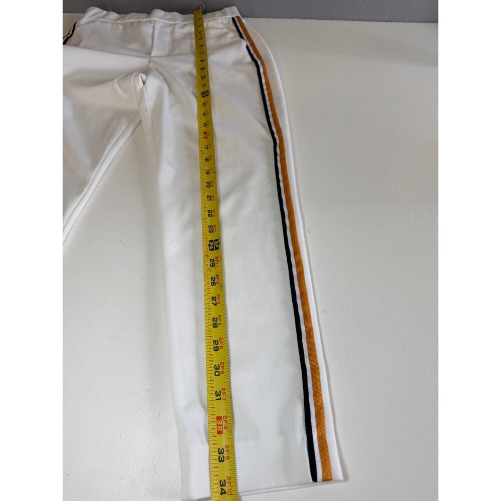 Zara White Trousers Side Stripe Yellow Black Sporty chic Track Pants Size Small - Picture 7 of 11